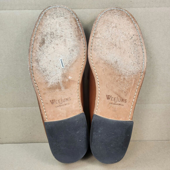 Bass Weejun Penny Loafers Larson Seahorse Men’s SZ 10 D Brown Arch Support EUC - Picture 12 of 16